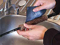 "Click for a larger version" Cork cleaning